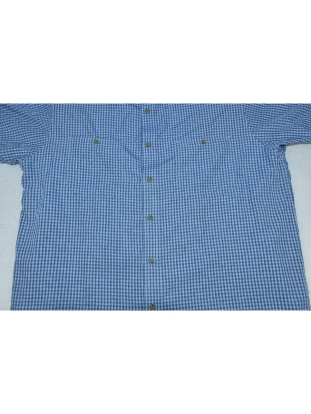 Roundtree & Yorke Mens Shirt Size XL Button Down Short Sleeve Plaid Blue